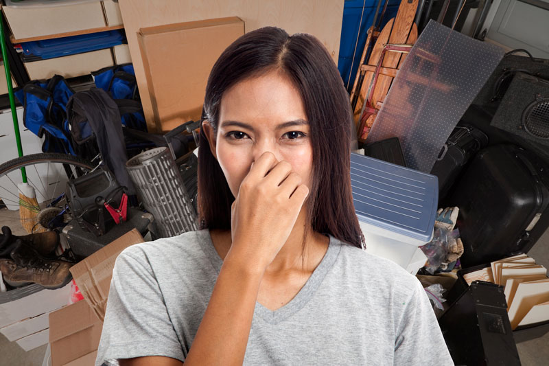 Woman holding her nose in need of odor removal after pest extermination in Fairfax, VA